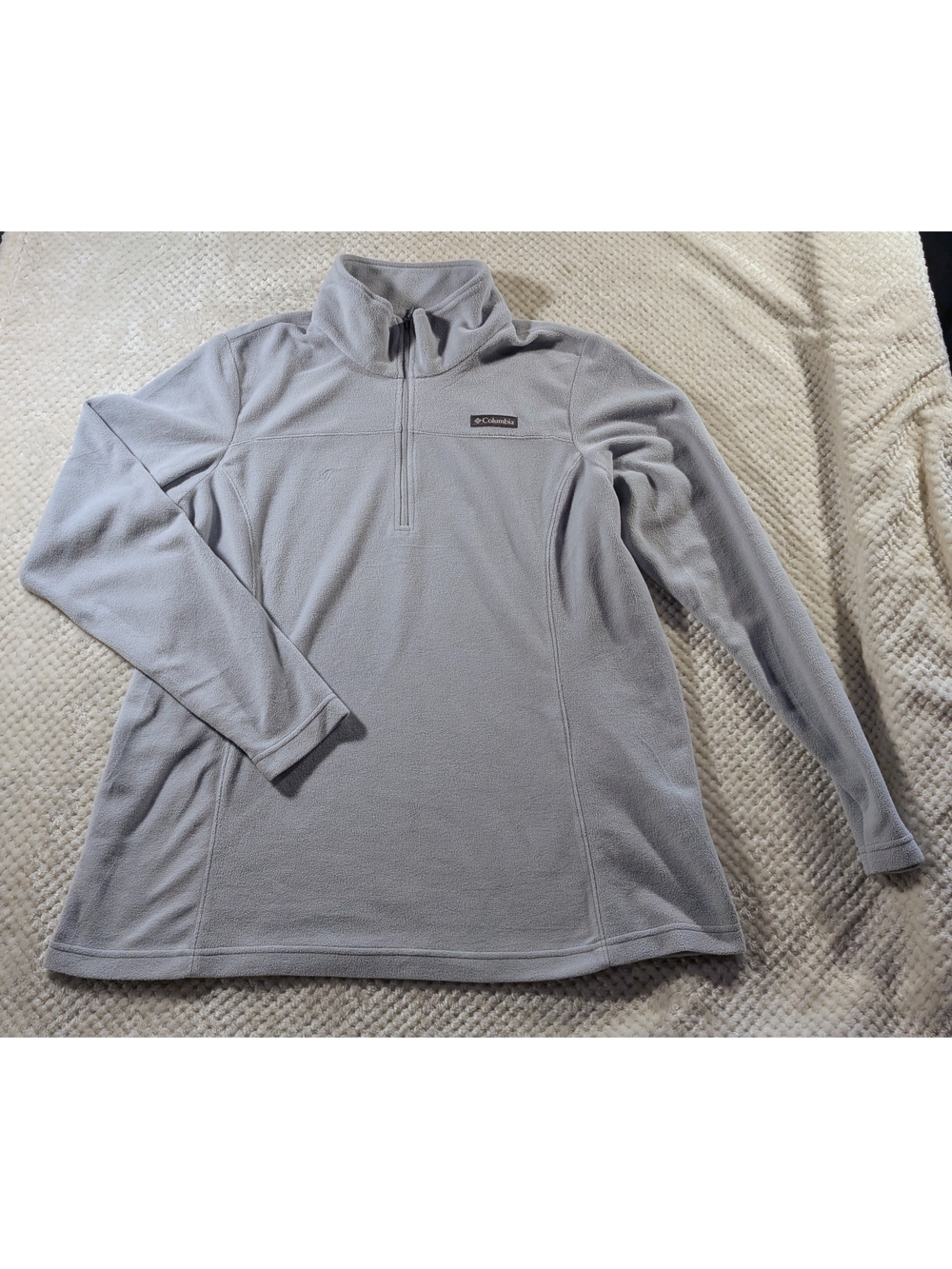Columbia Light Gray Quarter-Zip Fleece Pullover